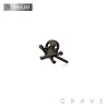 IMPLANT GRADE TITANIUM THREADLESS PUSH IN SKULL PIRATE FLAG TOP PART (ONLY)